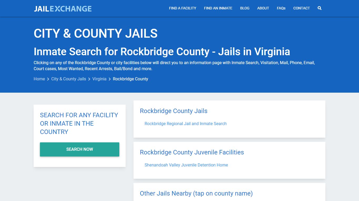 Inmate Search for Rockbridge County | Jails in Virginia - Jail Exchange
